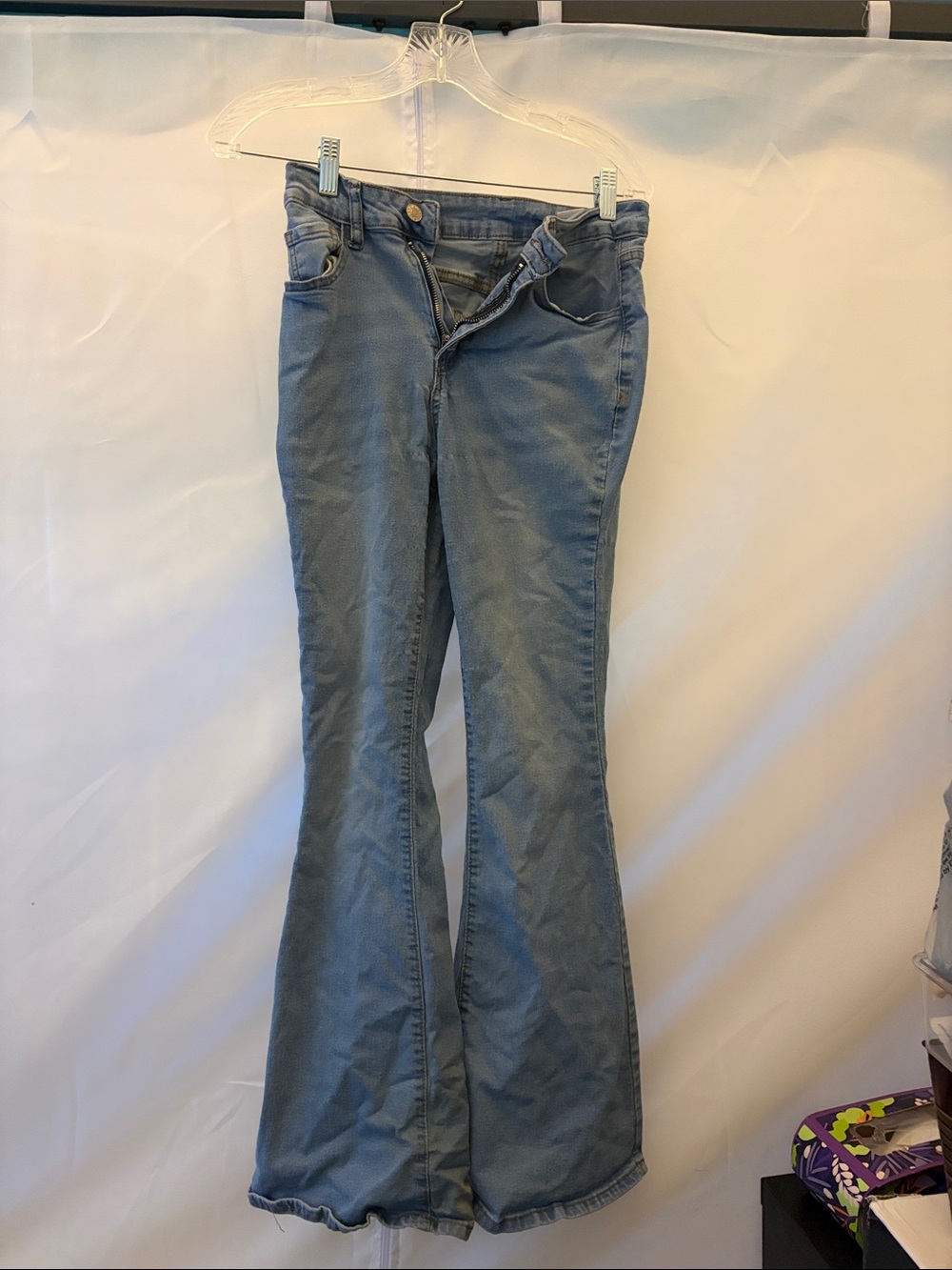 Light Blue Flare Jeans - Women's Wide Leg Denim